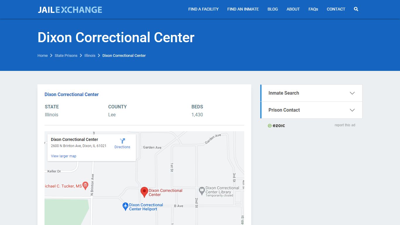 Dixon Correctional Center Prisoner Search | Visitation, Mail, FAQ ...
